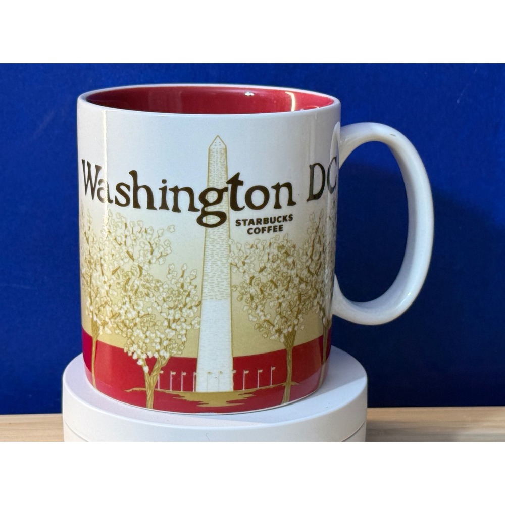 Starbucks Washington DC Collector Series Mug 2011 Cherry Blossom 16oz Red White